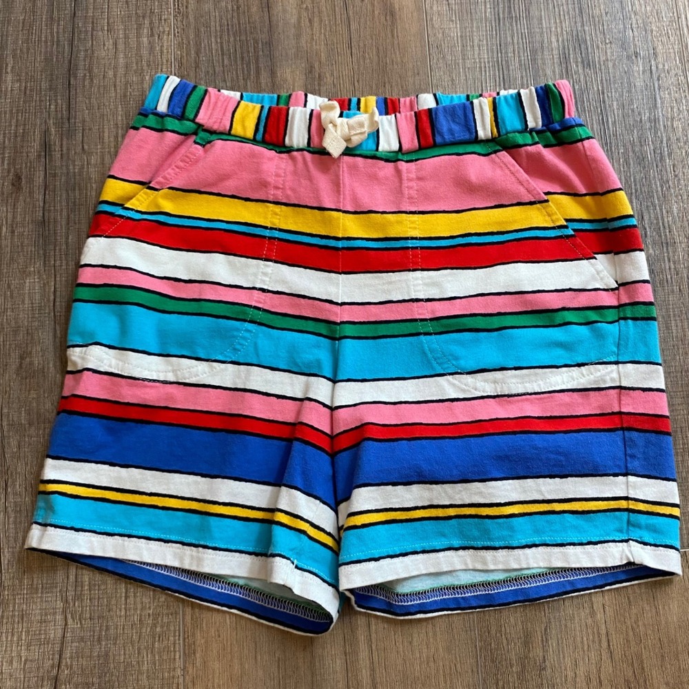 Hanna Andersson Kids Rainbow Stripe Cotton Jersey Shorts Size 150 Multi Color